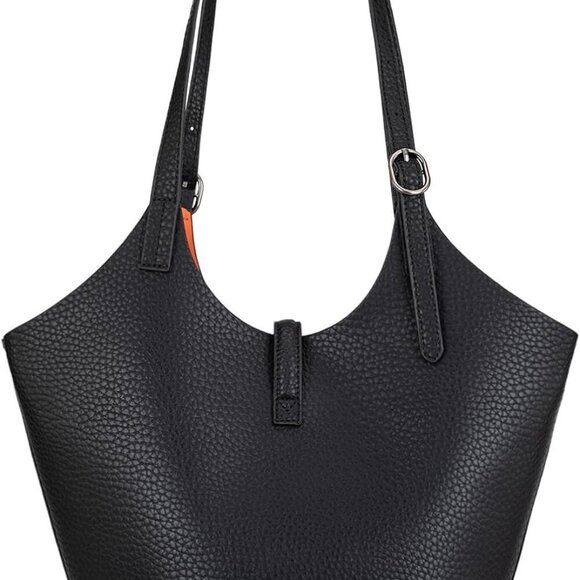 Hobo Bag PU Leather Women Shoulder Purse with Detachable Makeup Pouch - Picture 6 of 7